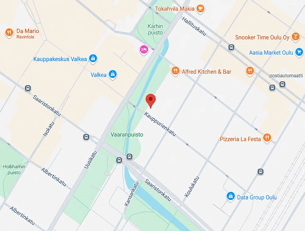 Kartta: Kauppurienkatu 23, 90100 Oulu